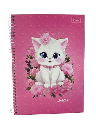 Kit 5 Unid Caderno Univ 96 Fls 1 Mat Com Adesivo Lady Cat