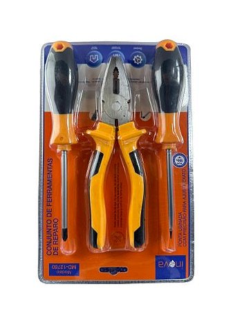Conjunto de Ferramentas Alicate, Chave de Fenda e Phillipis Md12760