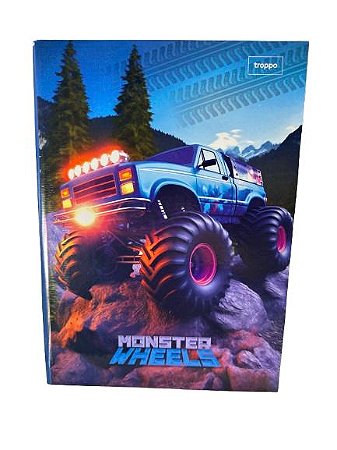 Kit 5 Unid Caderno Brochura 80 Fls 1 Mat Com Adesivo Monster Wheels