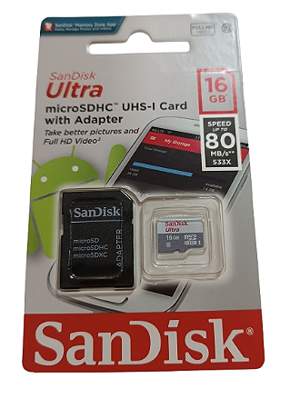 Cartão De Memória 16gb Sandisk Ultra