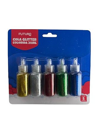 Cola Glitter Colorida 5 Unidades 20ml Futuro Fo272274