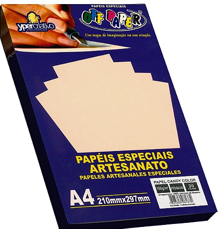 Papel Candy Color Pêssego 180g 20 Fls Off Paper