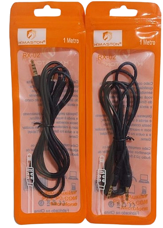 Cabo Auxiliar P2 E P3 Com Microfone Rx02