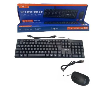 Teclado e Mouse Com Fio Inova Md11009