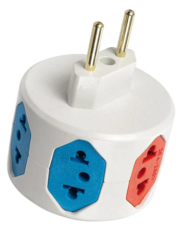 Adaptador de Tomada 6 Portas Com Fusivel