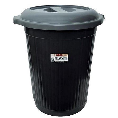Cesto 60 Litros Preto Ou Colorido Plas Motta