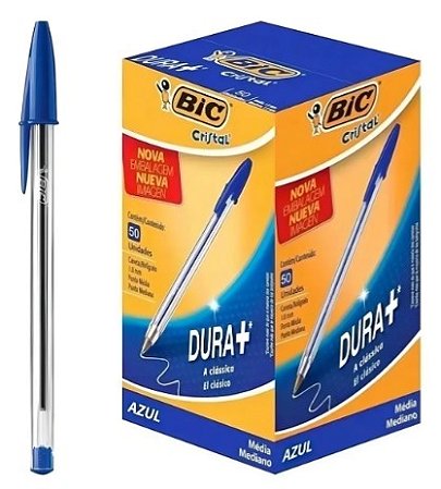 Kit 50 Pçs Caneta Bic Cristal Azul