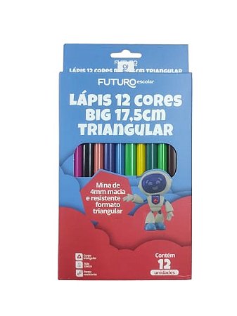 Lápis 12 Cores Big Triangular Futuro Fe092202