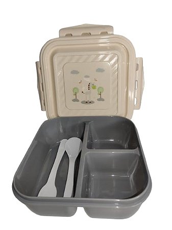 Kit Refeição Infantil Lancheira Com Talheres 800ml Lfh61162