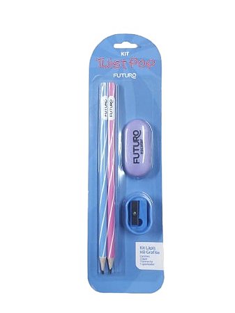 Kit 2 Lápis Hb 1 Borracha 1 Apontador Twist Pop Futuro Fe092271