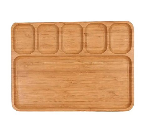 Petisqueira Retangular Bambu 32,5x24x1,9cm Casavita Cv329