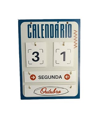 Calendário Decorativo Mdf 25x19cm 6671