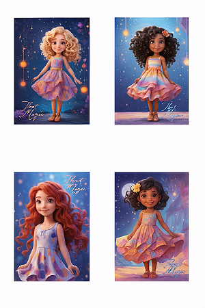 Kit 5 Unid. Caderno Brochura Tales Of Magic 96 Fls 1 Mat.