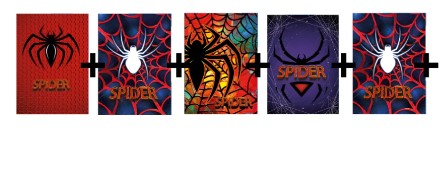 Kit 5 Unid. Caderno Brochura Spider 96 Fls 1 Mat.