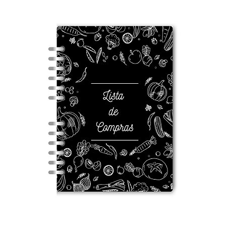 Caderno lista de compras Preto Legumes