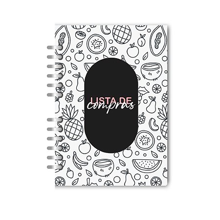 Caderno lista de compras Branco com preto