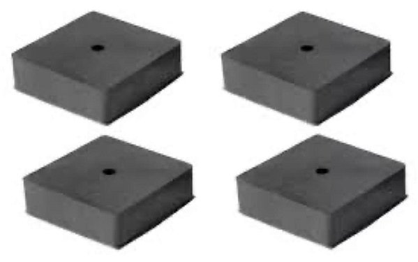 Calço Coxim Borracha quadrado Kit com 4 Unidades