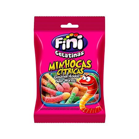 Bala Gelatina 15g Minhocas Cítricas c/12 Fini