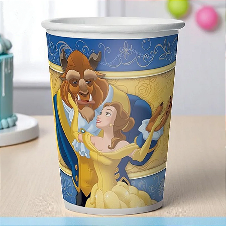 Copo Papel 180ml Bela e a Fera c/8 - Regina