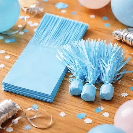 Papel Bala 1 Franja C/48 Azul Claro - Camp Festas