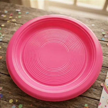 Prato Bolo Sobremesa Rosa 15cm c/50 - Trik Trik