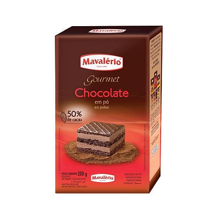 Chocolate Po Soluvel 50% Cacau 200G Mavalerio