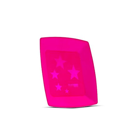 Prato Neon Refeição Pink com 10 Plastilania