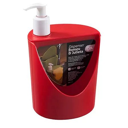 Dispenser Detergente Romeu Julieta Basic Vermelho Bordo Coza
