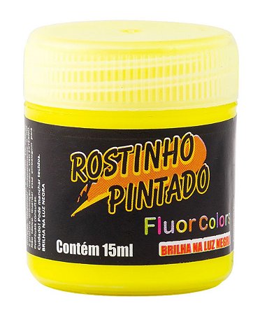 TINTA FACIAL FLUOR 15ML AMARELO - ROSTINHO PINTADO