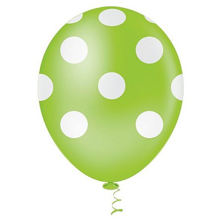 BALAO BOLINHA VERDE LIMAO/BRANCO 10 POLEGADAS C/25 - PIC PIC