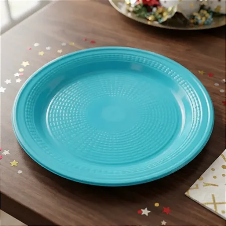 Prato Bolo Sobremesa Azul Claro 15cm c/50 - Trik Trik