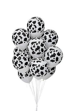 BALAO VACA MALHADA BRANCO/PRETO 10" C/25 - PIC PIC