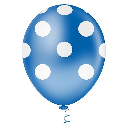 BALAO BOLINHA AZUL AZUL ROYAL/BRANCO 10 POLEGADAS C/25 - PIC PIC