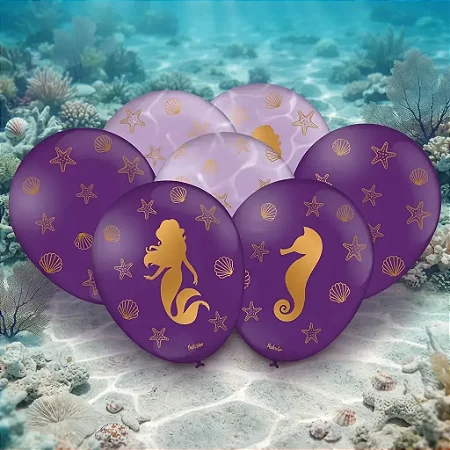 Balão 9" Sereia c/25 - Festcolor