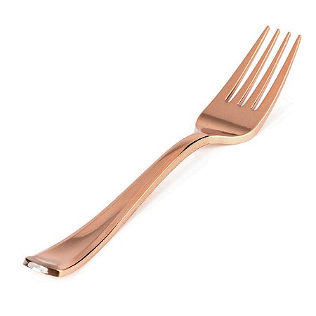 GARFO DE REFEIÇÃO ROSE PREMIUM COM 8 - SILVER PLASTIC