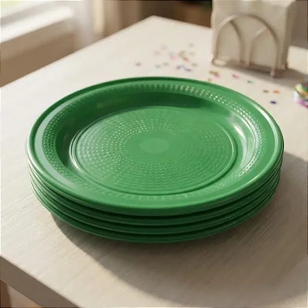 Prato Bolo Sobremesa Verde Escuro 15cm c/50 - Trik Trik