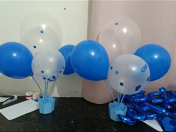Suporte Balao Cachepot 5 Hastes Azul Claro - Rt Brasil