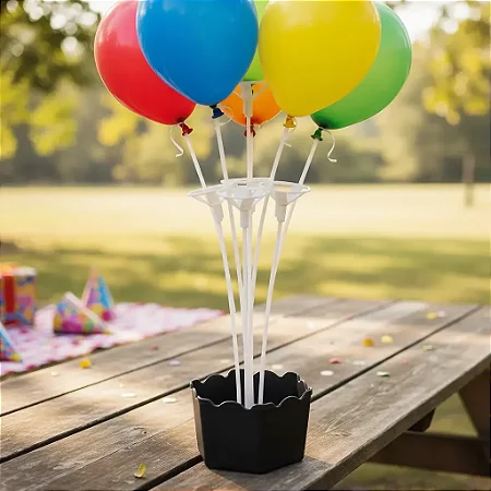 Suporte Balao Cachepot 5 Hastes Preto - Rt Brasi