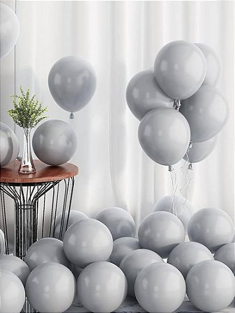 BALAO CINZA 9 POLEGADAS C/50 - HAPPY DAY