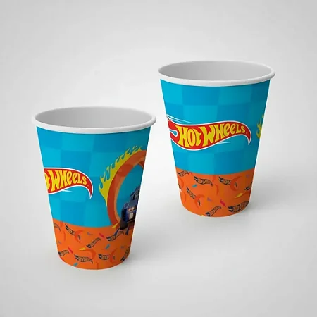 Copo Papel 200Ml Hot Wheels C/8 - Festcolor