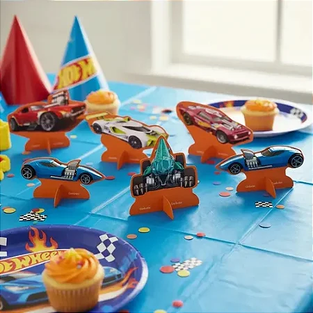 Decoração Mesa Hot Wheels C/8 - Festcolor