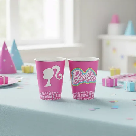 Copo Papel 200ml Barbie c/8 - Festcolor
