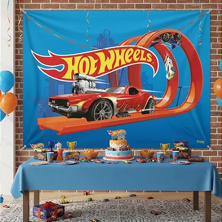 Painel em TNT Cenário Hot Wheels Festcolor