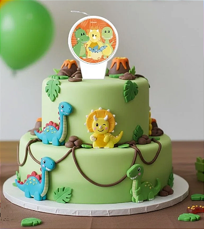 Vela Plana Dino Baby - Festcolor
