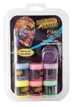 KIT APRENDENDO PINTAR FLUOR C/6 - ROSTINHO PINTA