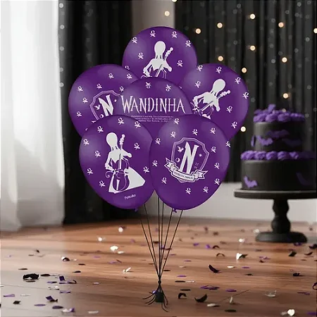 Balão 9" Wandinha c/25 Lilás - Festcolor