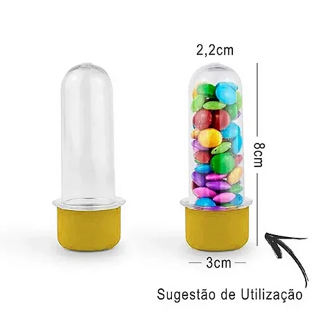 Tubete 8cm Dourado c/10 - Plast Qualy