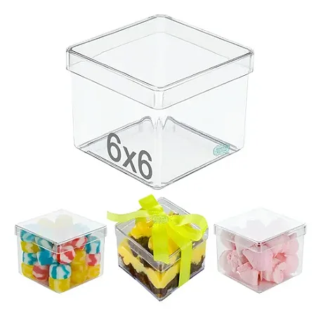Caixa Acrílica 6x6cm Transparente - Plast Qualy
