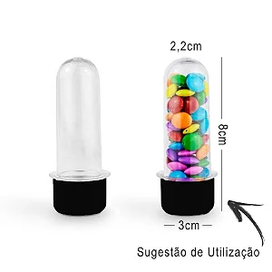 Tubete 8cm Preto c/10 - Plast Qualy