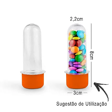 Tubete 8cm Laranja c/10 - Plast Qualy